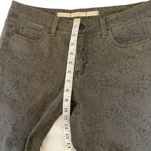PART TWO Green Leopard Stretch Straight Leg Jean - Picture 7 of 11